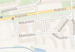 Mikanova v obci Praha - mapa ulice