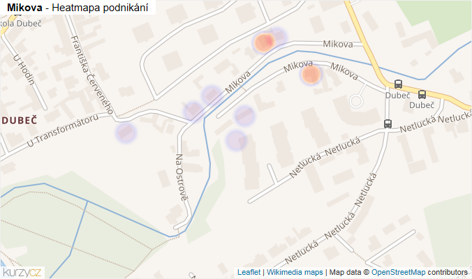 Mapa Mikova - Firmy v ulici.
