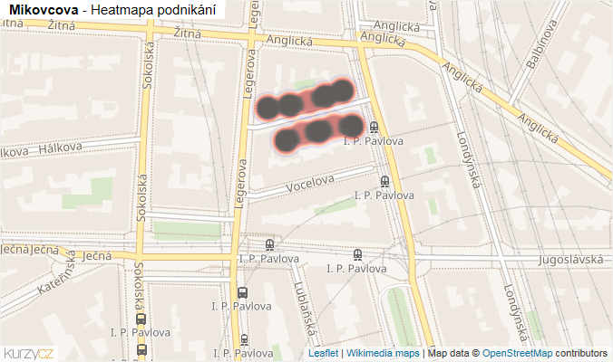 Mapa Mikovcova - Firmy v ulici.