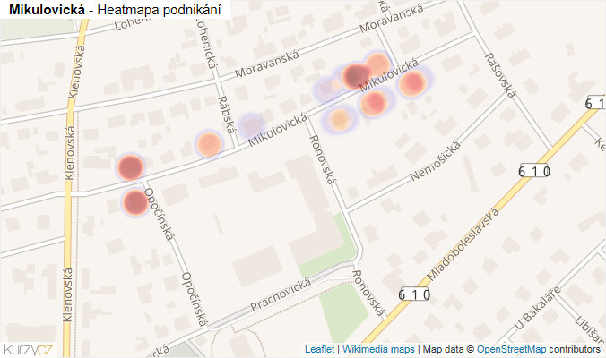 Mapa Mikulovická - Firmy v ulici.