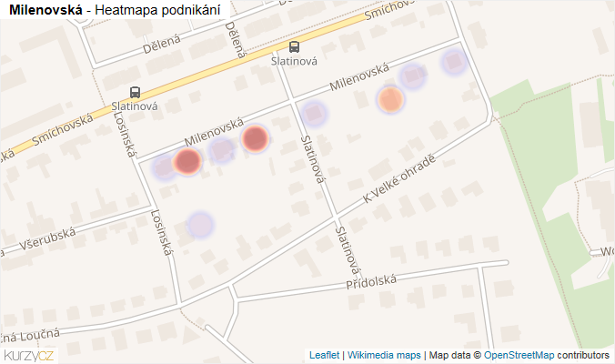 Mapa Milenovská - Firmy v ulici.