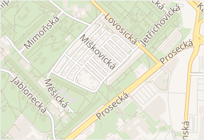 Miškovická v obci Praha - mapa ulice