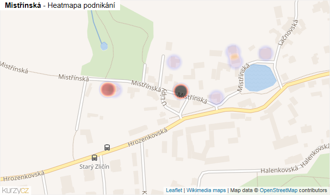 Mapa Mistřínská - Firmy v ulici.