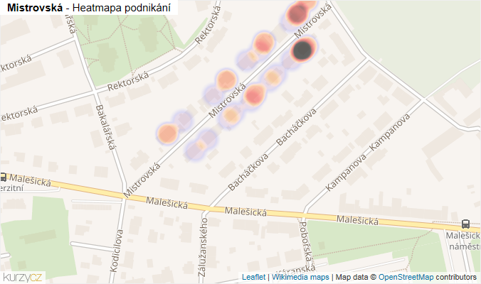 Mapa Mistrovská - Firmy v ulici.