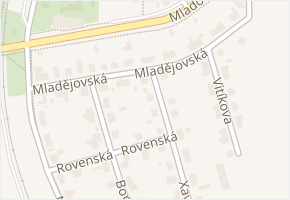 Mladějovská v obci Praha - mapa ulice