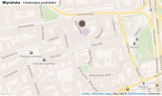 Mapa Mlynářská - Firmy v ulici.