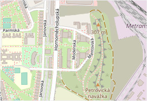 Modenská v obci Praha - mapa ulice