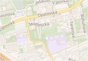Modletická v obci Praha - mapa ulice