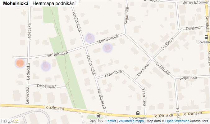 Mapa Mohelnická - Firmy v ulici.