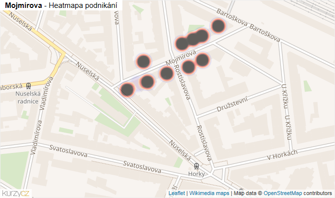 Mapa Mojmírova - Firmy v ulici.