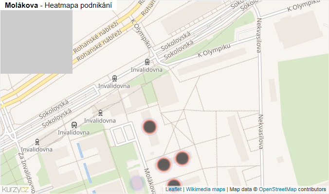 Mapa Molákova - Firmy v ulici.