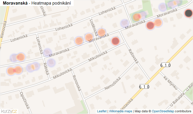 Mapa Moravanská - Firmy v ulici.