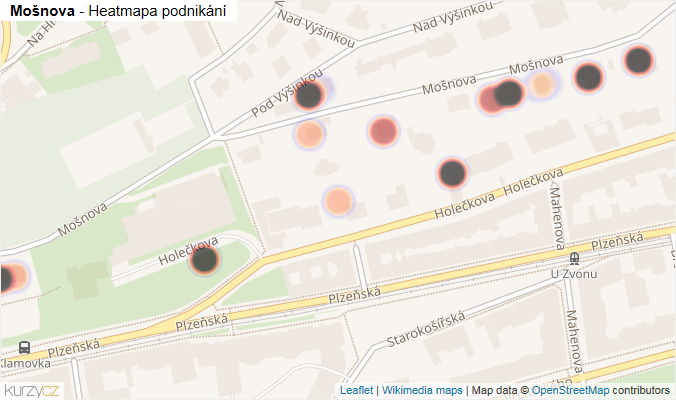 Mapa Mošnova - Firmy v ulici.