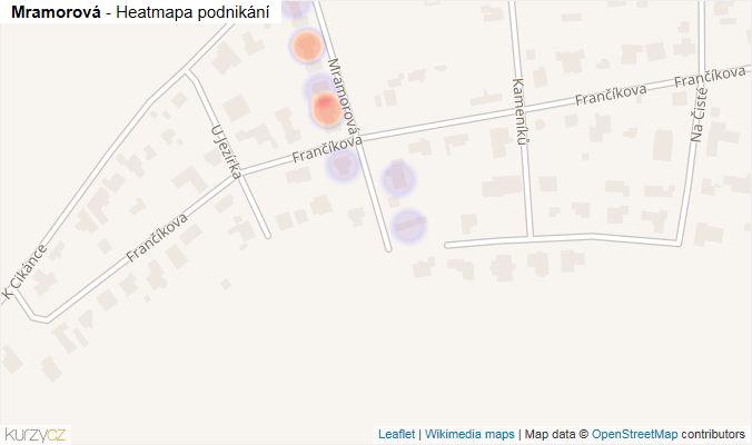 Mapa Mramorová - Firmy v ulici.