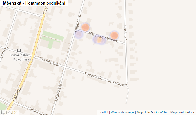 Mapa Mšenská - Firmy v ulici.