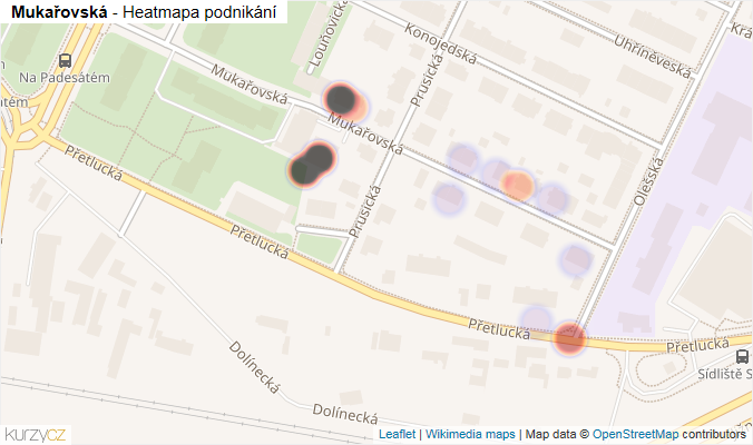 Mapa Mukařovská - Firmy v ulici.