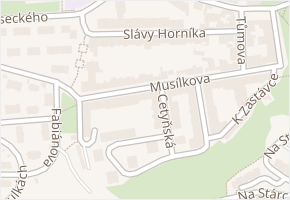 Musílkova v obci Praha - mapa ulice