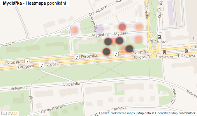 Mapa Mydlářka - Firmy v ulici.