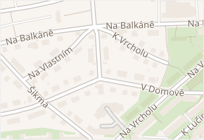 Na Balkáně v obci Praha - mapa ulice