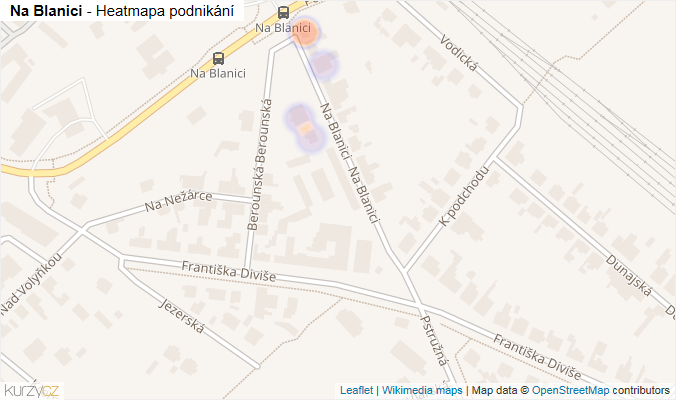 Mapa Na Blanici - Firmy v ulici.