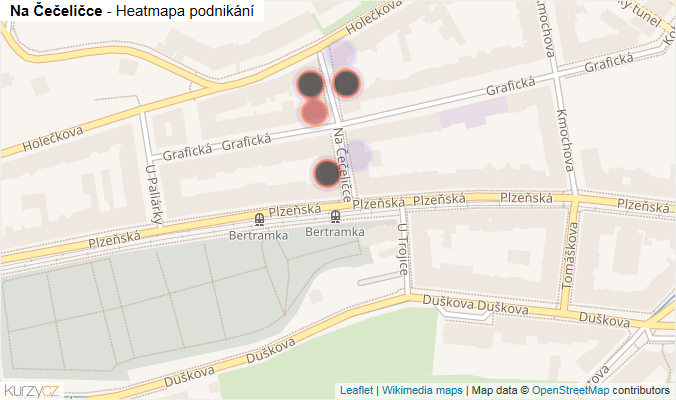 Mapa Na Čečeličce - Firmy v ulici.
