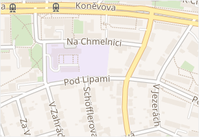 Na chmelnici v obci Praha - mapa ulice