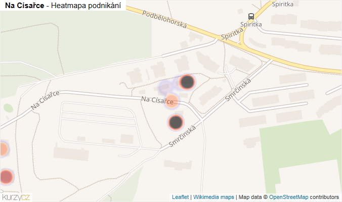Mapa Na Císařce - Firmy v ulici.