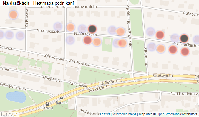 Mapa Na dračkách - Firmy v ulici.