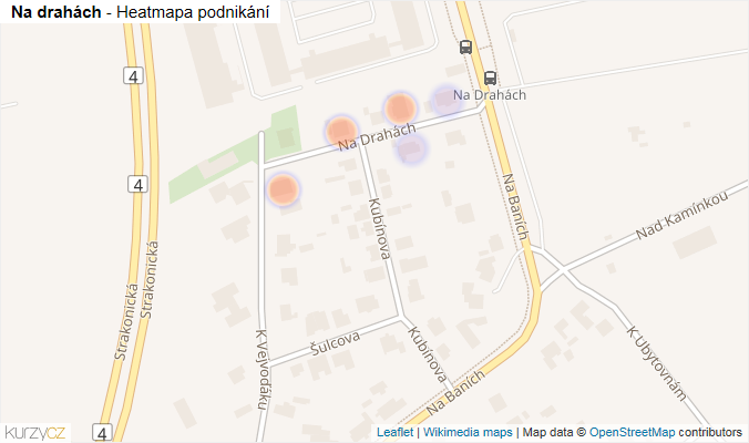Mapa Na drahách - Firmy v ulici.