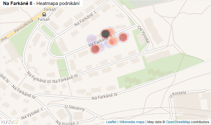 Mapa Na Farkáně II - Firmy v ulici.