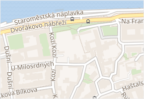 Na Františku v obci Praha - mapa ulice