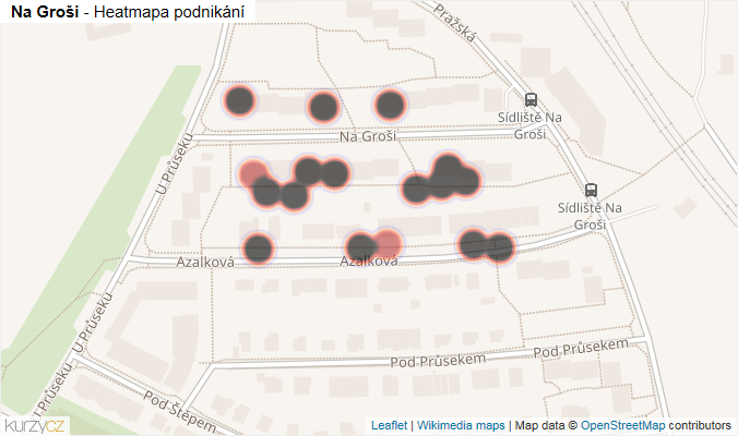 Mapa Na Groši - Firmy v ulici.