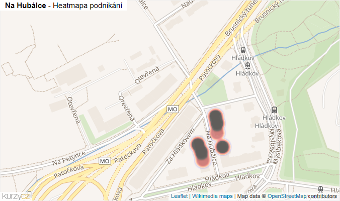Mapa Na Hubálce - Firmy v ulici.