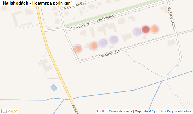 Mapa Na jahodách - Firmy v ulici.