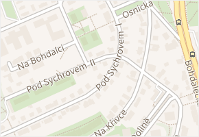 Na křivce v obci Praha - mapa ulice