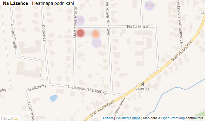Mapa Na Lázeňce - Firmy v ulici.