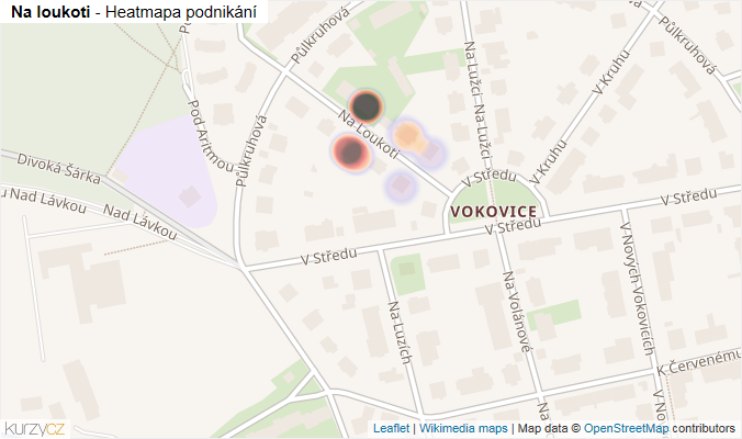 Mapa Na loukoti - Firmy v ulici.