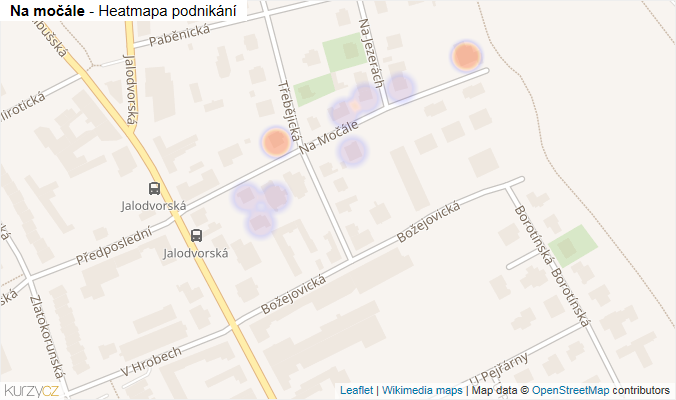 Mapa Na močále - Firmy v ulici.