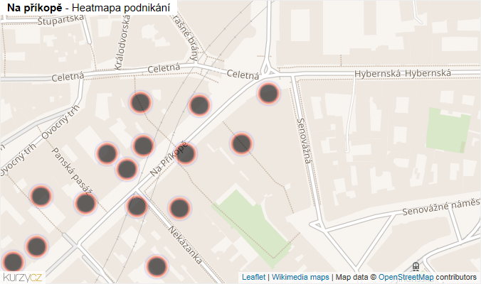 Mapa Na příkopě - Firmy v ulici.