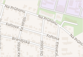 Na průhonu v obci Praha - mapa ulice
