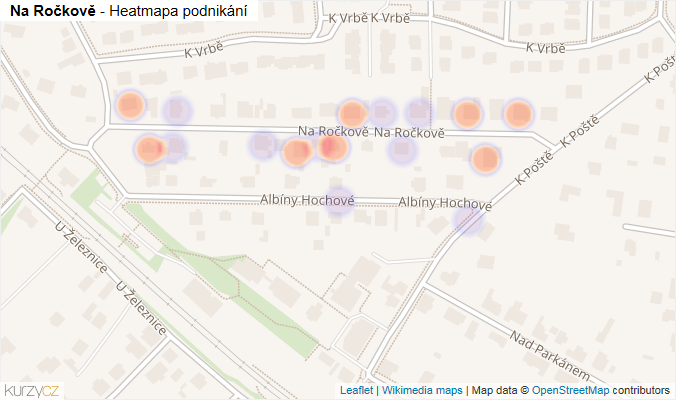 Mapa Na Ročkově - Firmy v ulici.