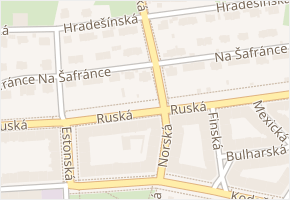 Na Šafránce v obci Praha - mapa ulice