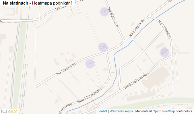 Mapa Na slatinách - Firmy v ulici.