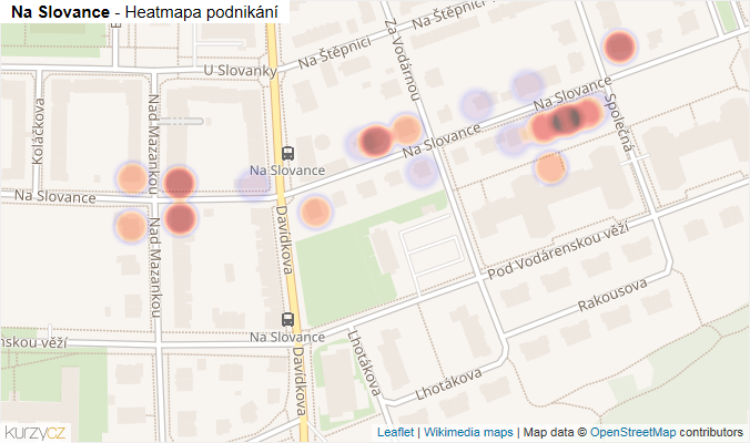 Mapa Na Slovance - Firmy v ulici.