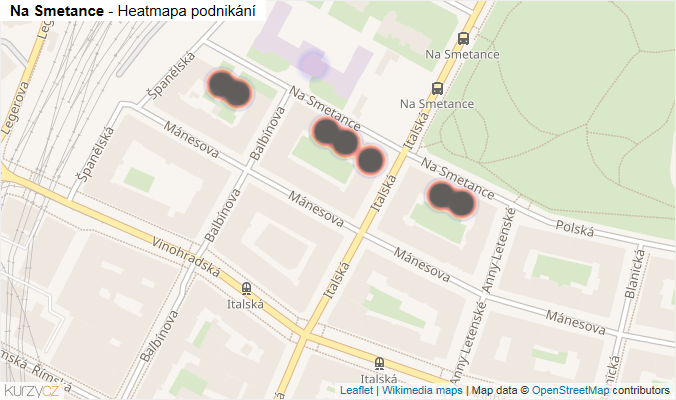 Mapa Na Smetance - Firmy v ulici.
