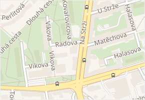 Na strži v obci Praha - mapa ulice