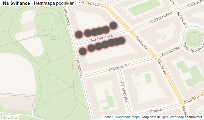 Mapa Na Švihance - Firmy v ulici.