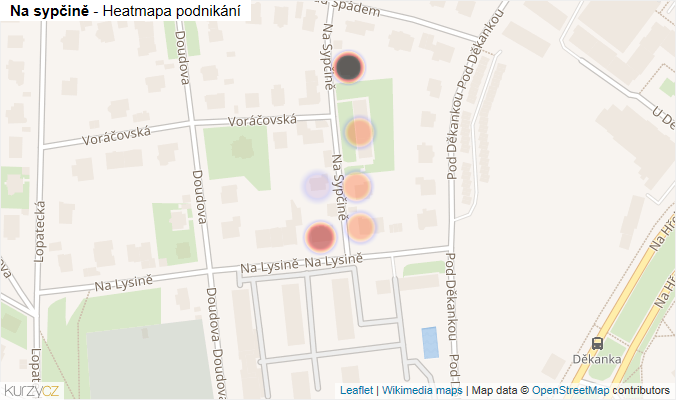 Mapa Na sypčině - Firmy v ulici.