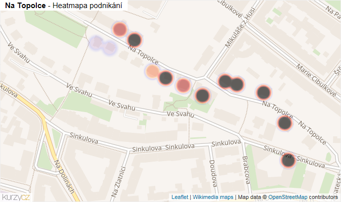 Mapa Na Topolce - Firmy v ulici.