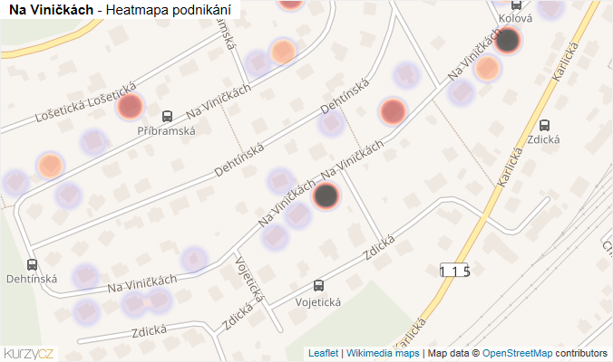 Mapa Na Viničkách - Firmy v ulici.